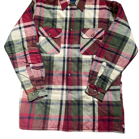 Plaid Men's Shirt - Red, Green, and White - Picture 5 of 5